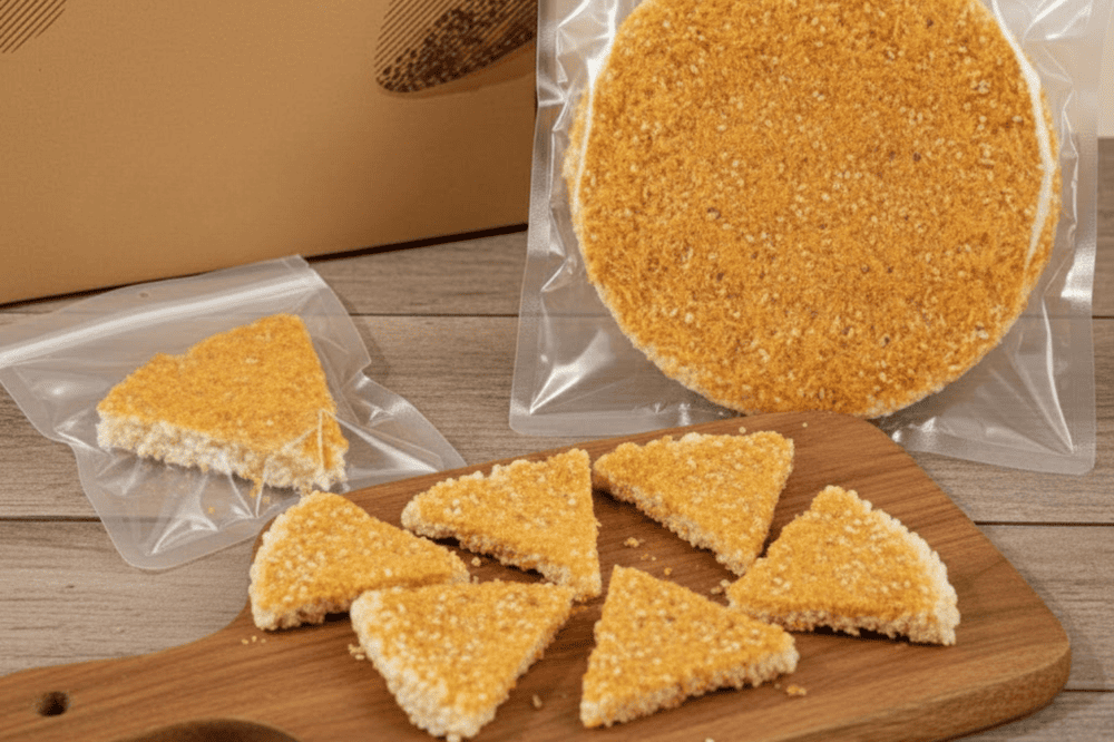 Cơm ch&aacute;y được đ&oacute;ng g&oacute;i gọn g&agrave;ng, đẹp mắt c&oacute; thể mua về l&agrave;m qu&agrave; cho bạn b&egrave;, người th&acirc;n rất tiện lợi